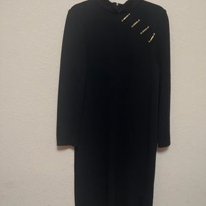 St. John Black Dress with Gold Bars